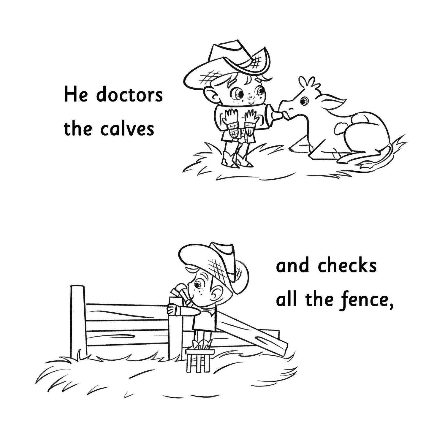 Coloring Book: Buckaroo Beau Lives on a Ranch