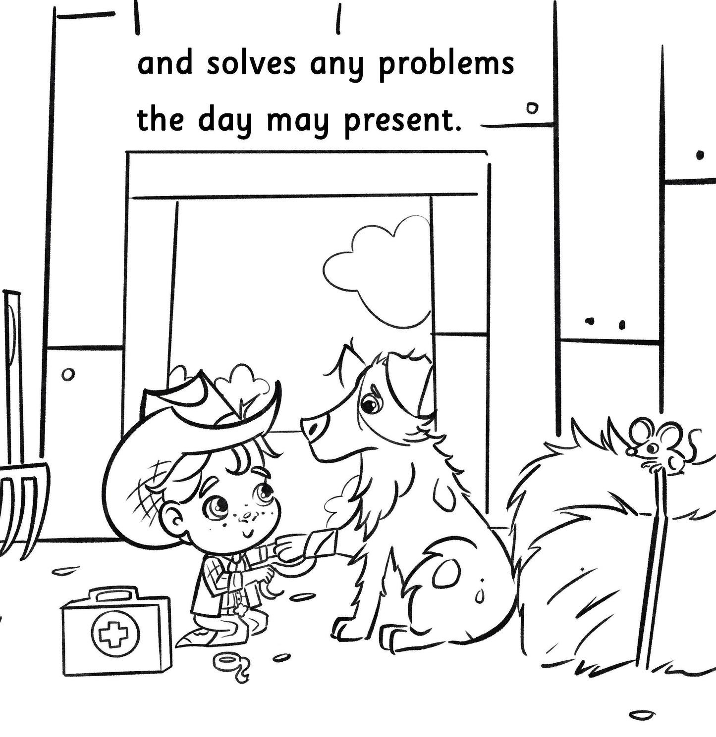 Coloring Book: Buckaroo Beau Lives on a Ranch