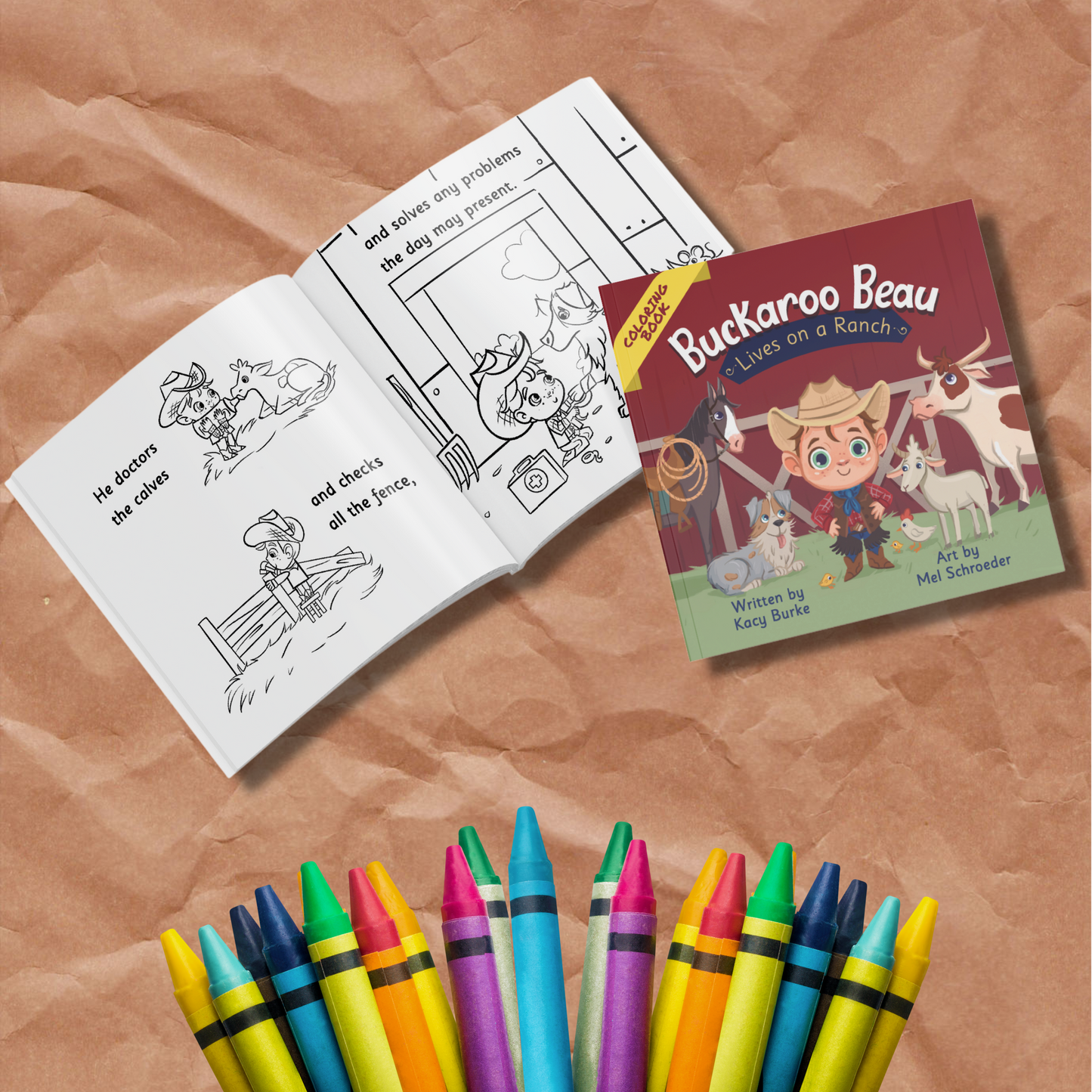 Coloring Book: Buckaroo Beau Lives on a Ranch